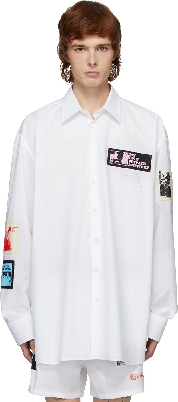 Raf Simons White Patch Oversized Shirt Raf Simons White Patch Oversized Shirt