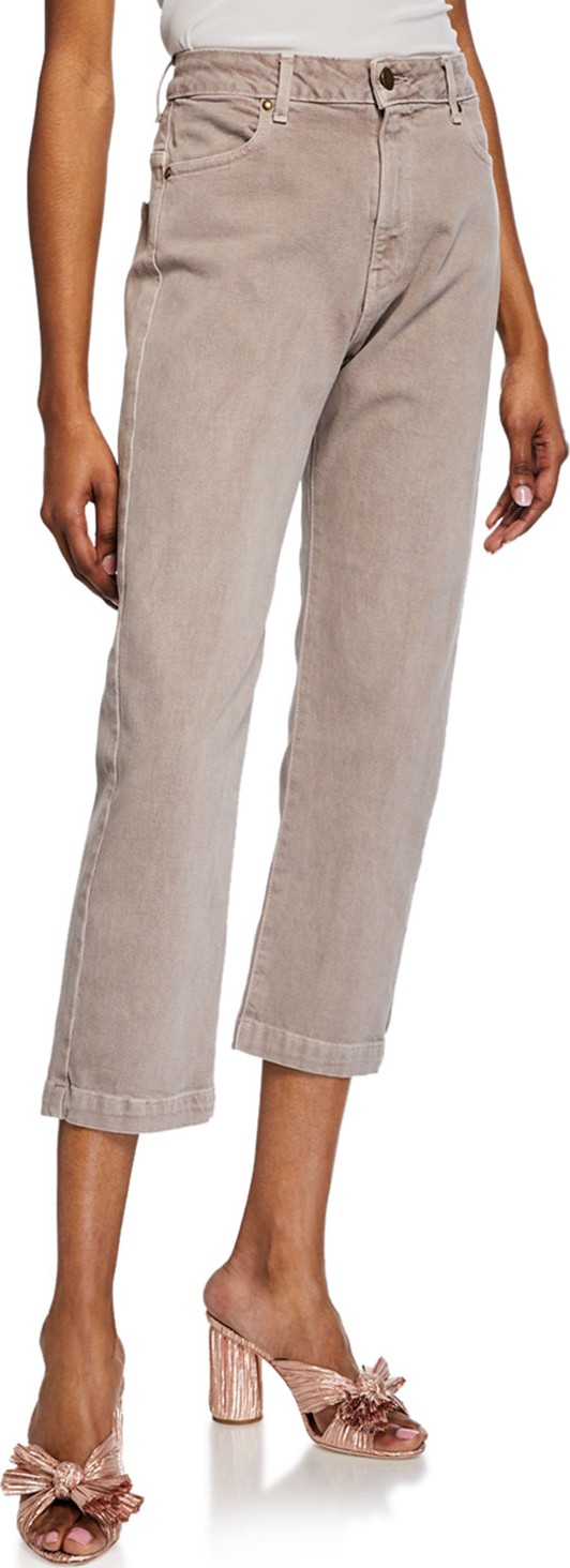 THE GREAT. The Rambler Corduroy Cropped Straight Leg Pants