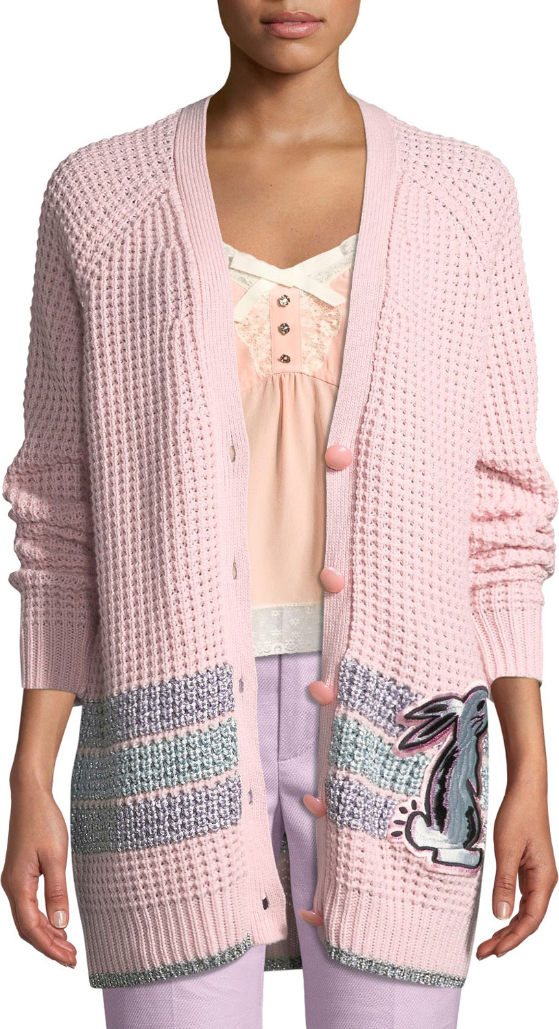 COACH x Selena Gomez Embroidered Wool-Blend Cardigan