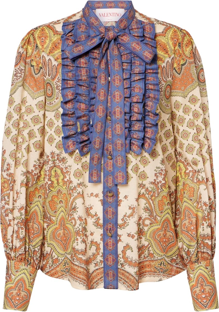 Valentino - Voyage Imaginaire ruffled cotton shirt