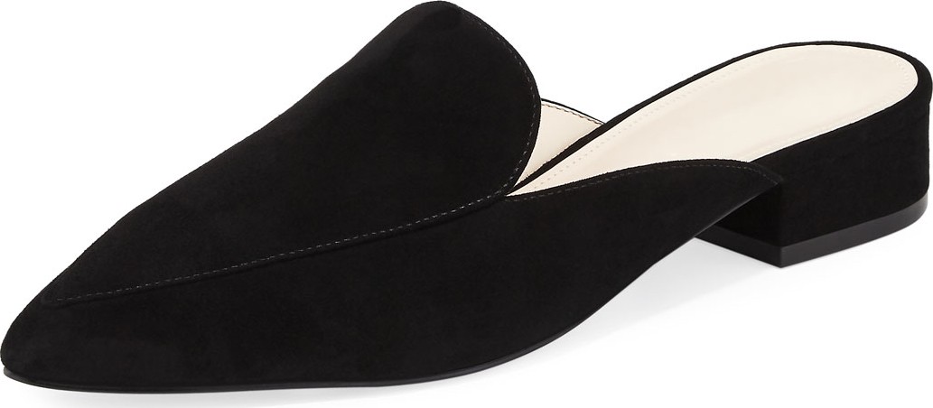 Cole Haan Piper Grand Suede Flat Loafer Mule, Black