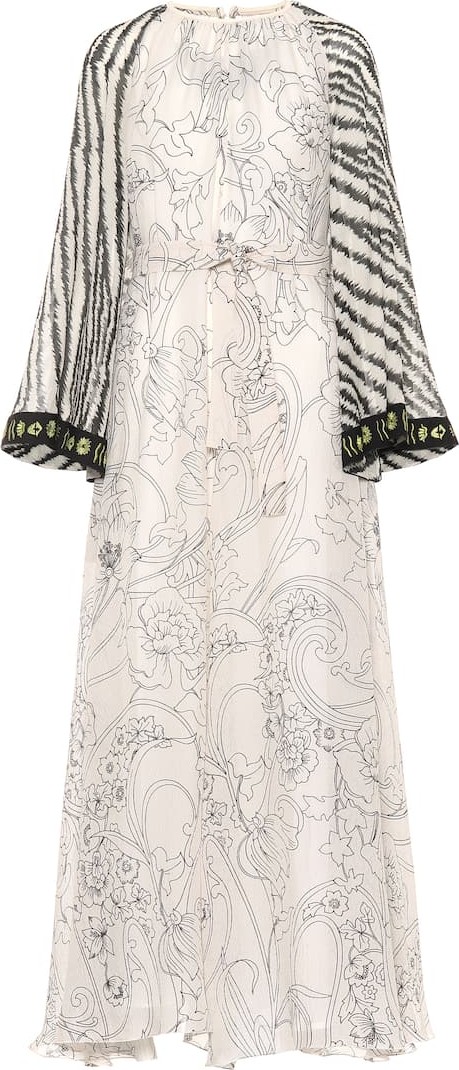 Etro Printed silk maxi dress