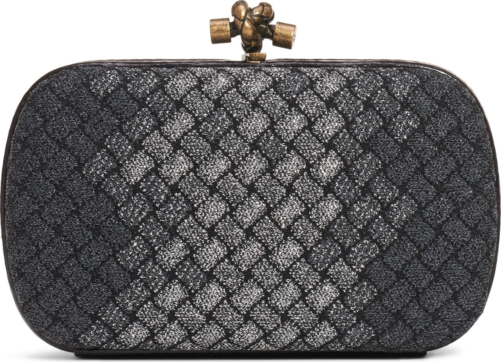 Bottega Veneta Intrecciato Knit & Genuine Snakeskin Knot Clutch