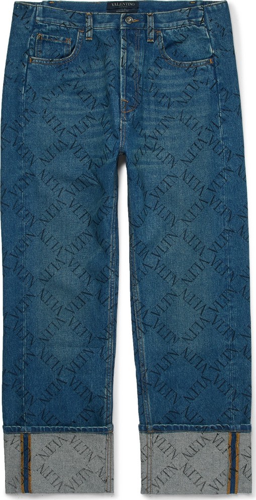 Valentino Logo-Print Denim Jeans