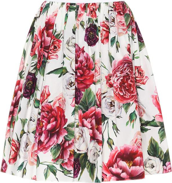 Dolce & Gabbana Floral-printed cotton skirt