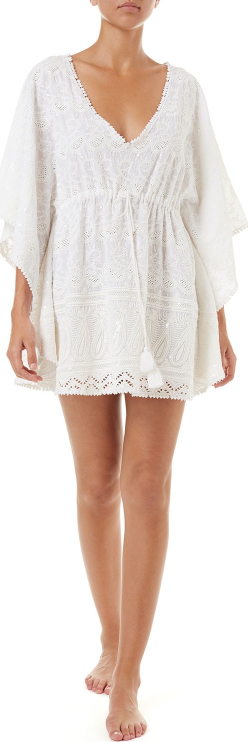 Melissa Odabash Trixie Textured Paisley Short Kaftan