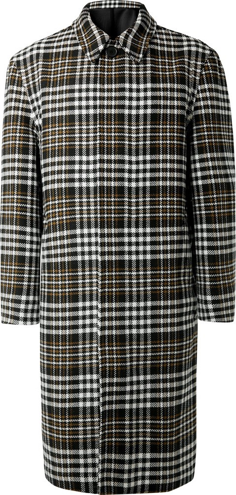 AMI Oversized Checked Wool-Blend Coat