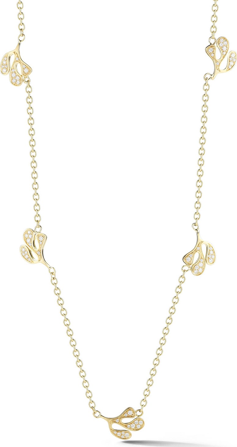 Miseno Sea Leaf 18k Gold Diamond Station Necklace