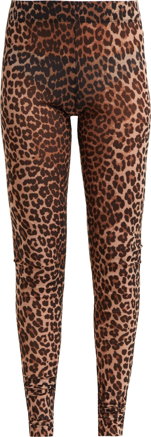 Ganni Tilden leopard-print mesh leggings