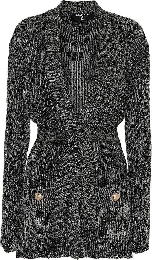 Balmain Bouclé wrap cardigan
