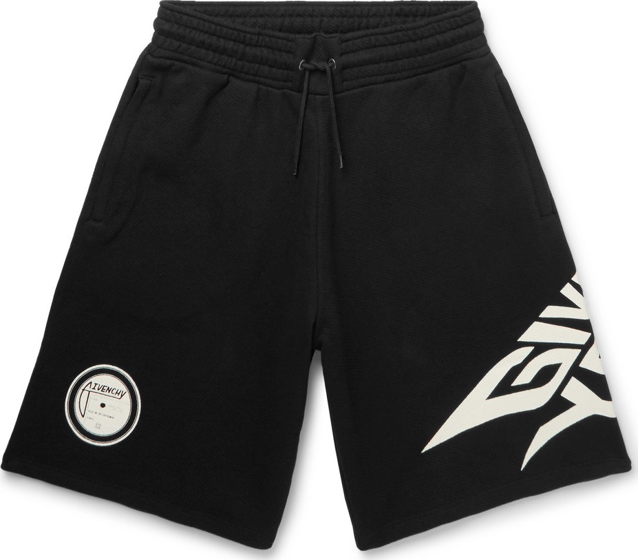 Givenchy Glow-in-the-Dark Logo-Print Loopback Cotton-Jersey Shorts