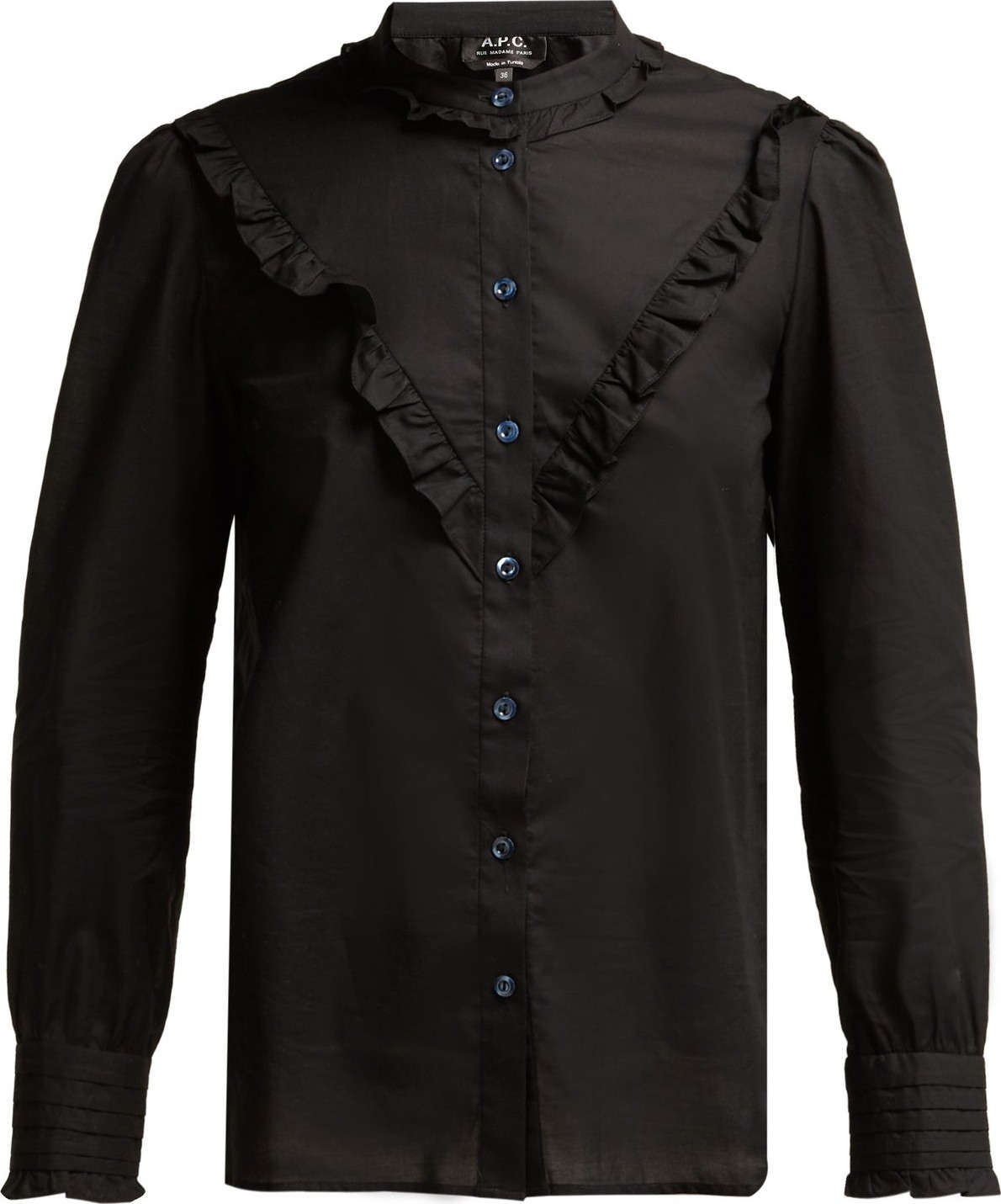 A.P.C. Polly ruffled cotton-poplin blouse