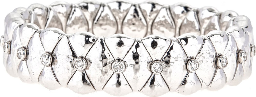 ZYDO Stretch 18k White Gold Diamond Bracelet