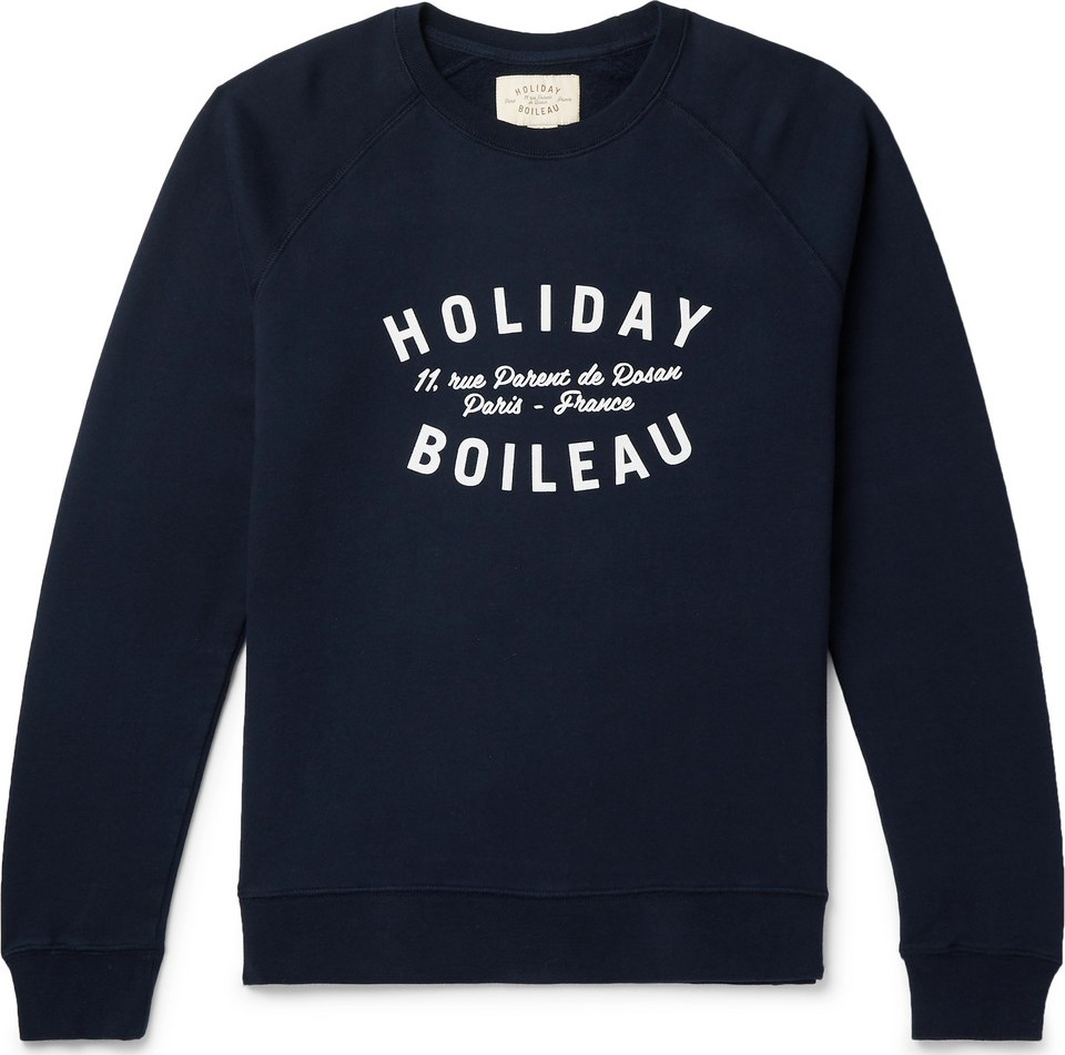 Holiday Boileau Printed Fleece-Back Cotton-Jersey Sweatshirt
