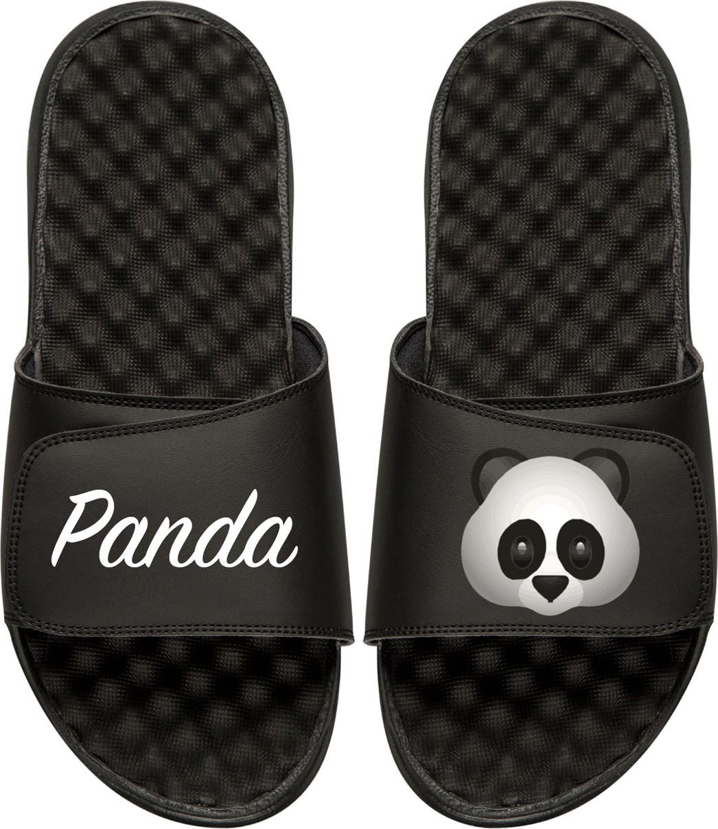 ISlide Men's Panda Emoji Slide Sandals, Black