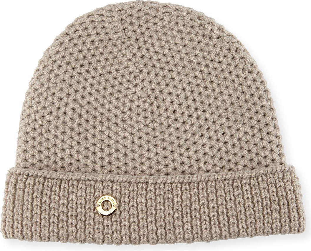 Loro Piana Rougement Chain-Knit Cashmere Beanie Hat