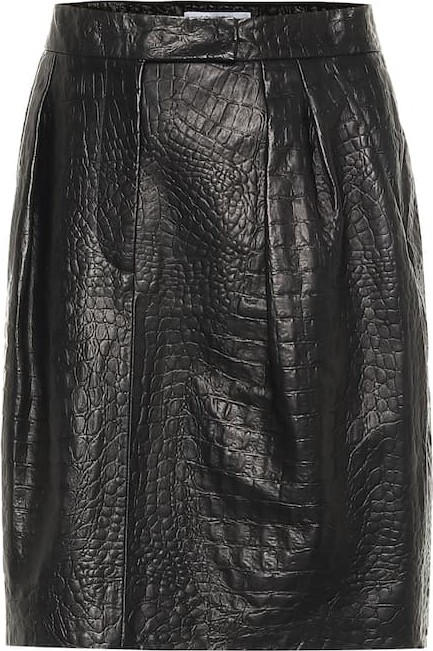 Max Mara Manila embossed leather skirt