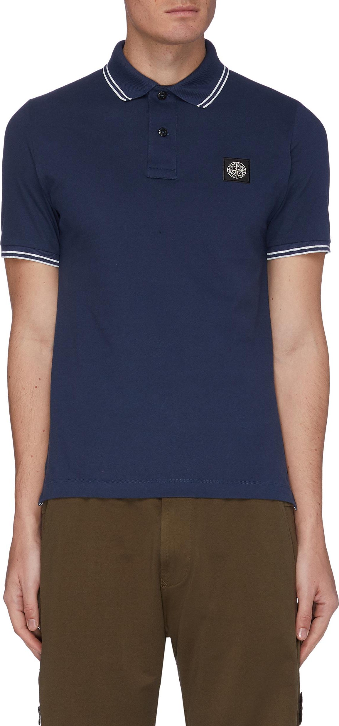 Stone Island Logo Appliquéd Polo Shirt