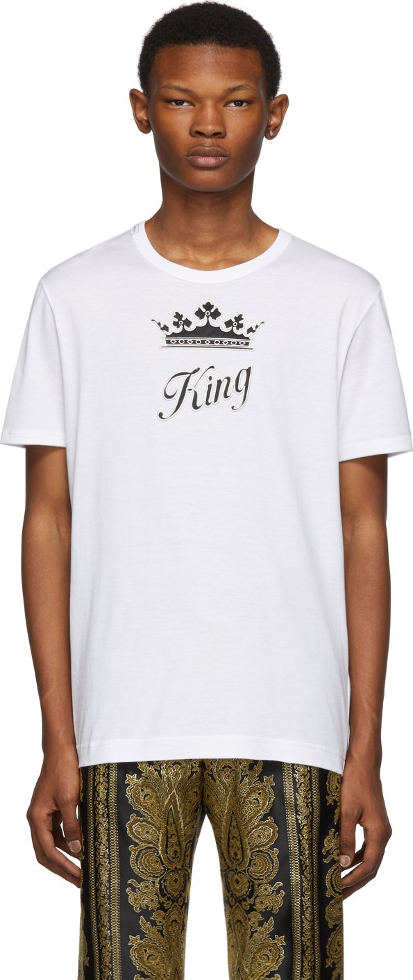 Dolce & Gabbana White 'King' T-Shirt