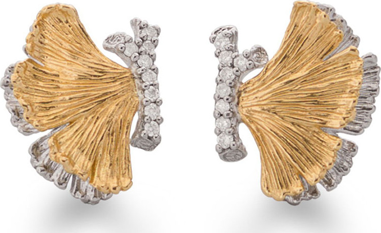 Michael Aram Butterfly Ginkgo Half Earrings with Diamonds