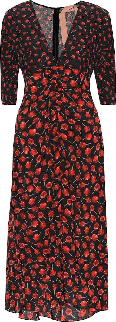 N°21 Floral silk midi dress
