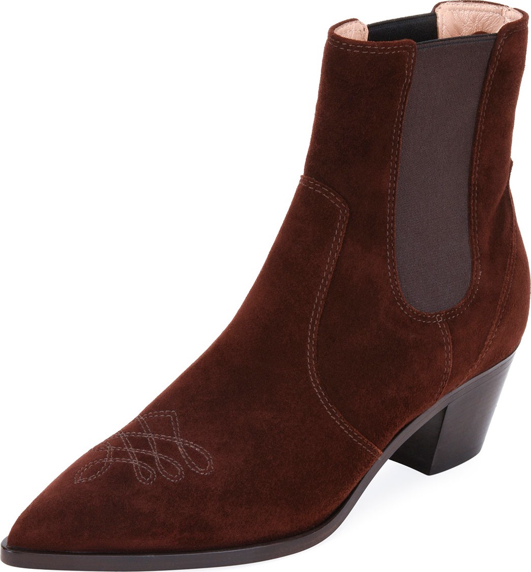 Gianvito Rossi Suede Gored Cowboy Boots
