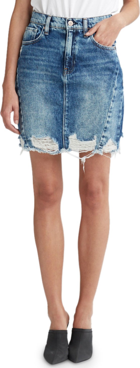 Hudson Lulu Frayed Denim Pencil Skirt