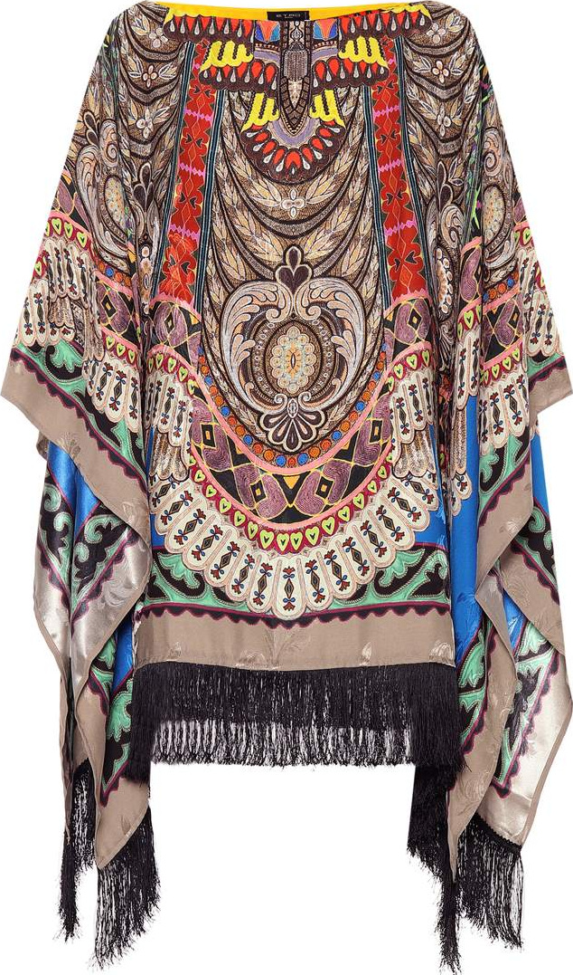 Etro Paisley silk-blend poncho