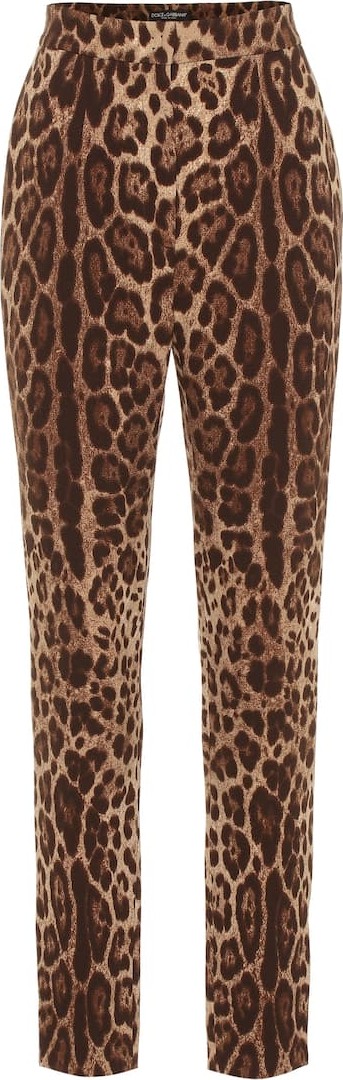 Dolce & Gabbana Leopard-print high-rise wool pants