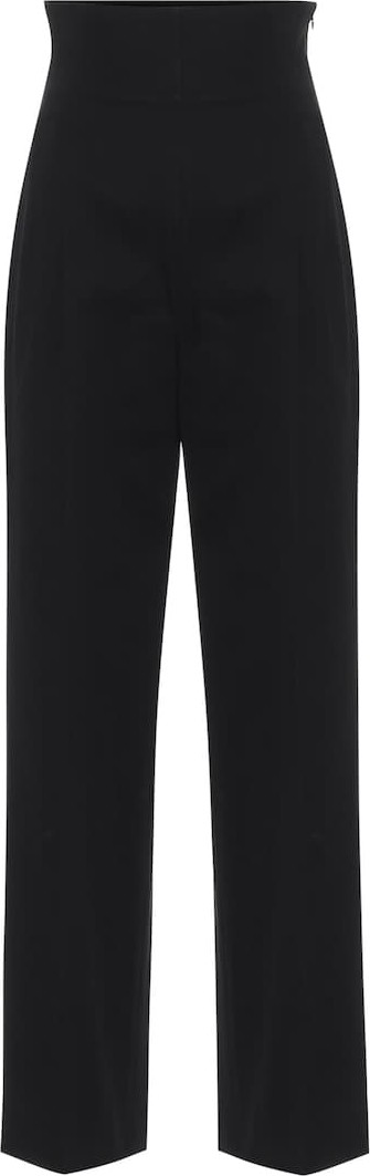 Alaïa High-rise cotton straight pants
