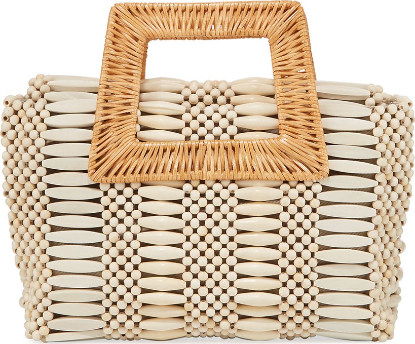 Aranaz Beaded Cerise Small Tote Bag