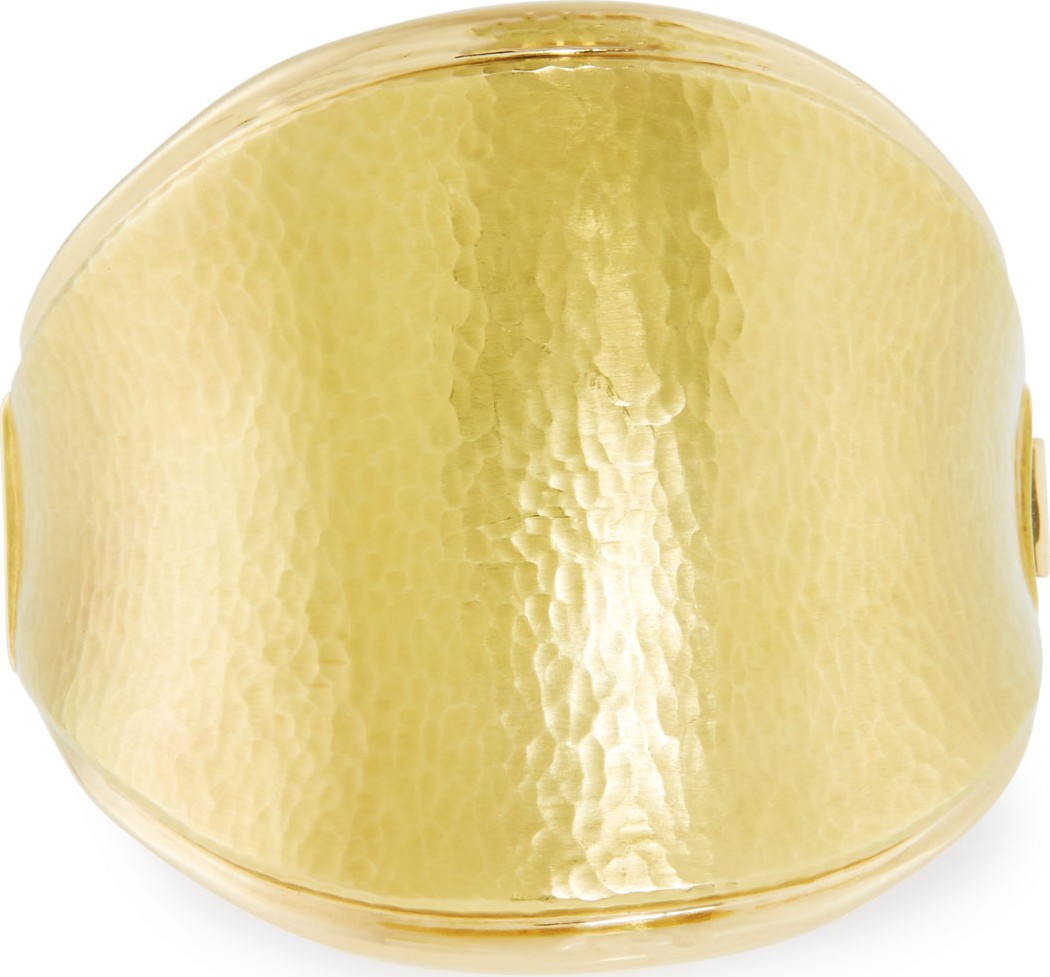 Vendorafa Hammered 18k Gold Saddle Bracelet
