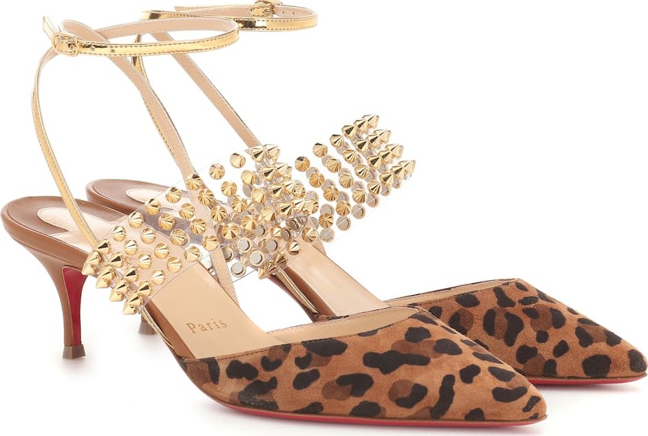 Christian Louboutin Levita 55 suede slingback pumps