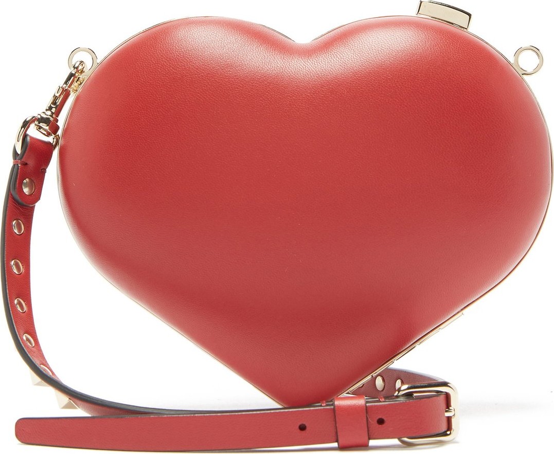 Valentino Carry Secrets leather heart clutch