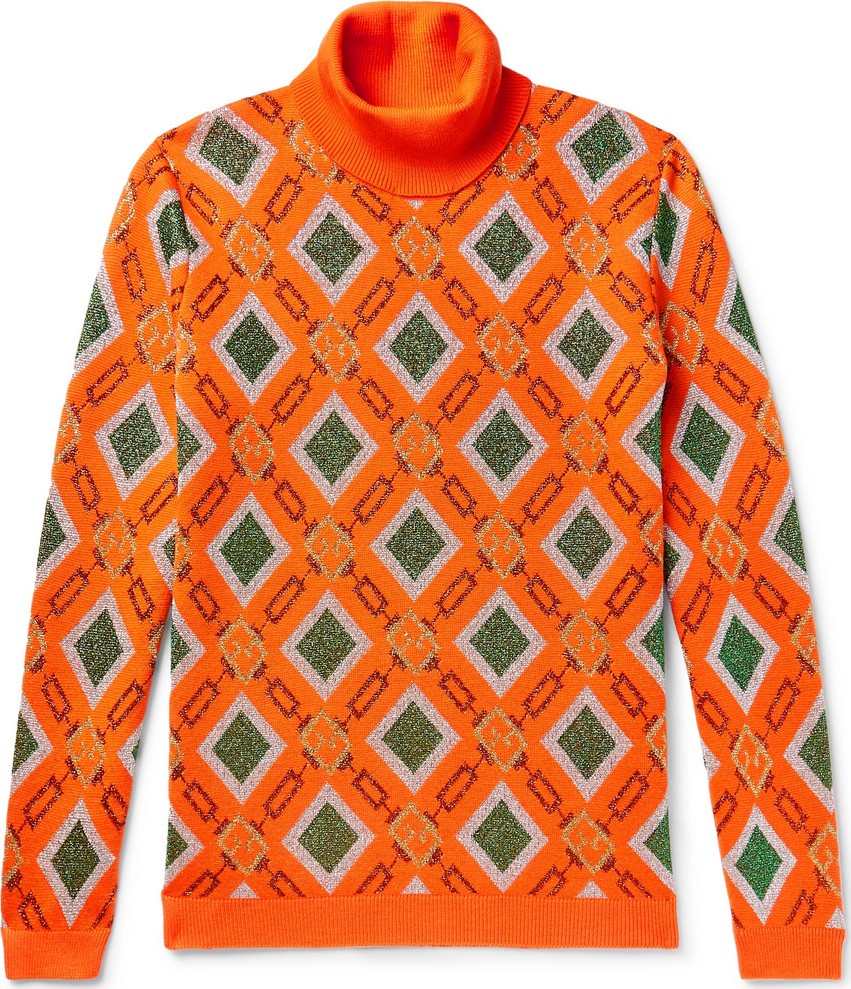 Gucci Wool-Blend Jacquard Rollneck Sweater