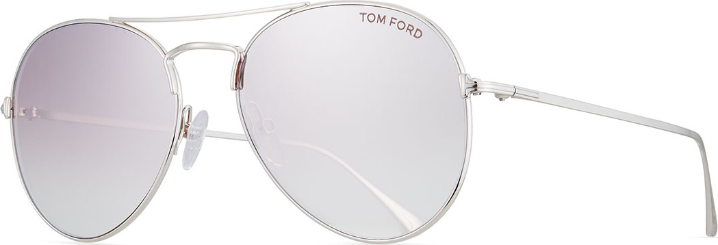 TOM FORD Ace Aviator Sunglasses, Silver