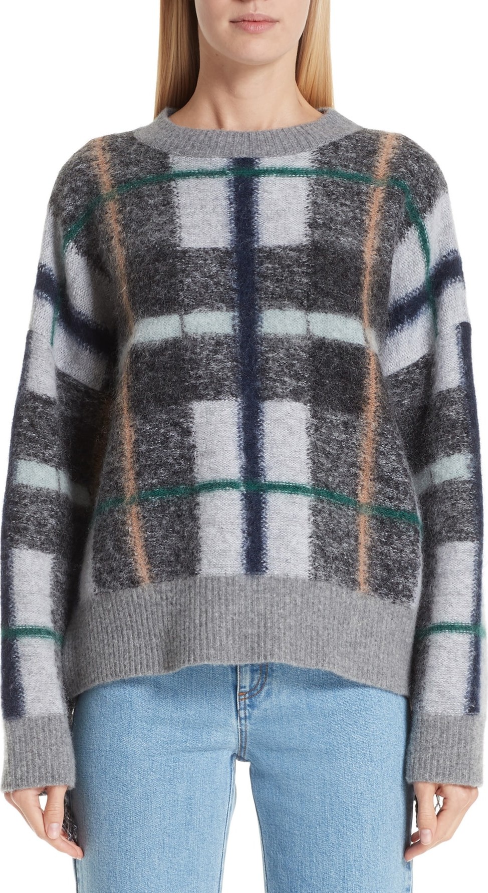 Stella McCartney Wool Blend Plaid Sweater