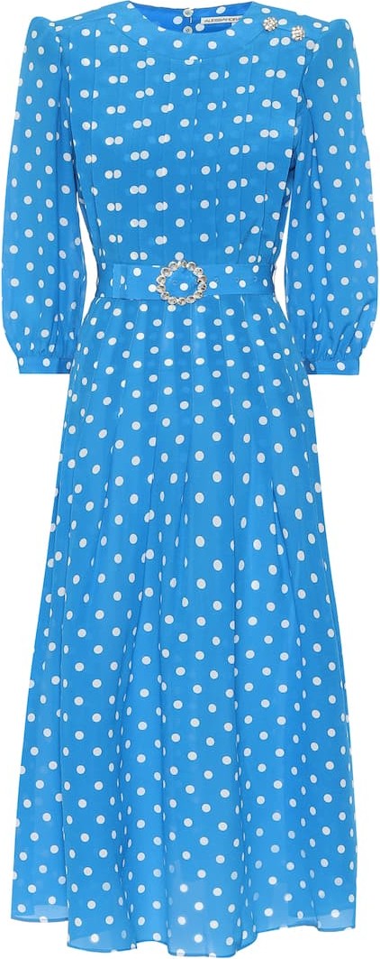 Alessandra Rich Embellished polka-dot silk dress