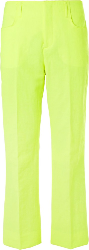 Acne Studios Neon-Yellow Jabir Linen-Blend Trousers