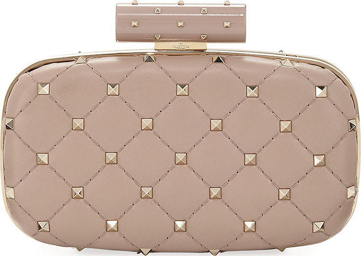 Valentino Rockstud Spike Quilted Napa Minaudiere Bag