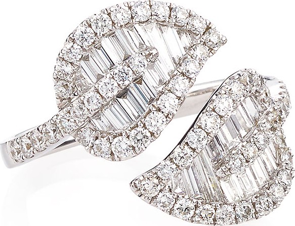 Anita Ko 18k White Gold & Diamond Medium Leaf Ring