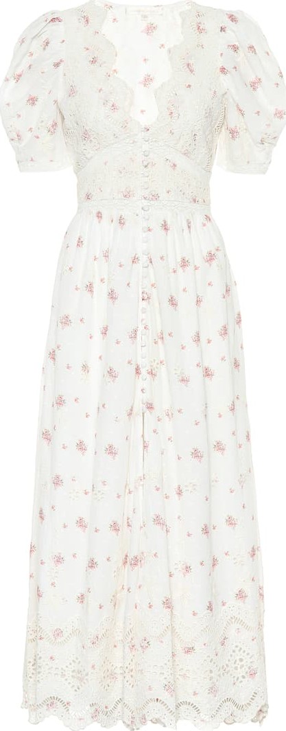 LOVESHACKFANCY Stacy floral cotton midi dress