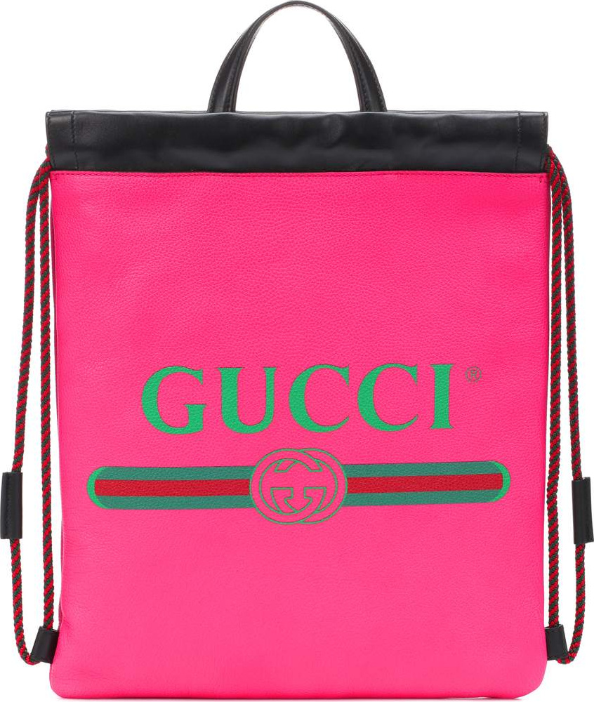 Gucci Print Small leather backpack
