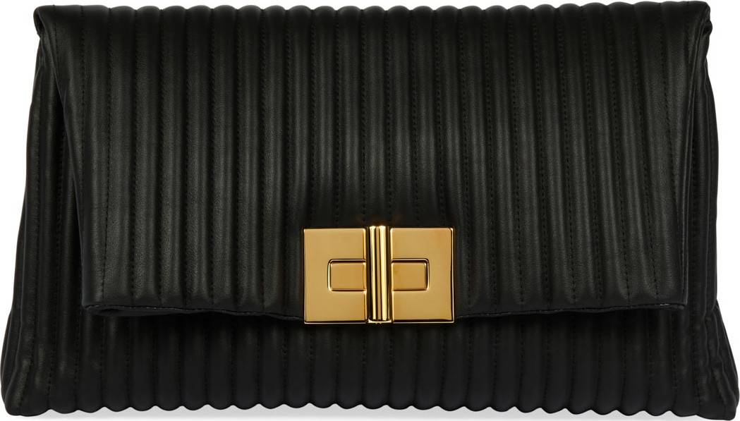 TOM FORD Quilted Leather Turn-Lock Clutch Bag