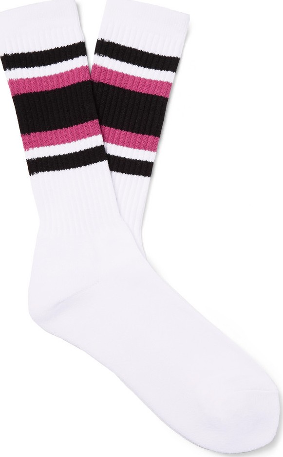 Wacko Maria Striped Cotton-Blend Socks