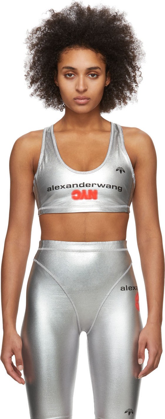 Adidas Originals by Alexander Wang Silver Logo Bra