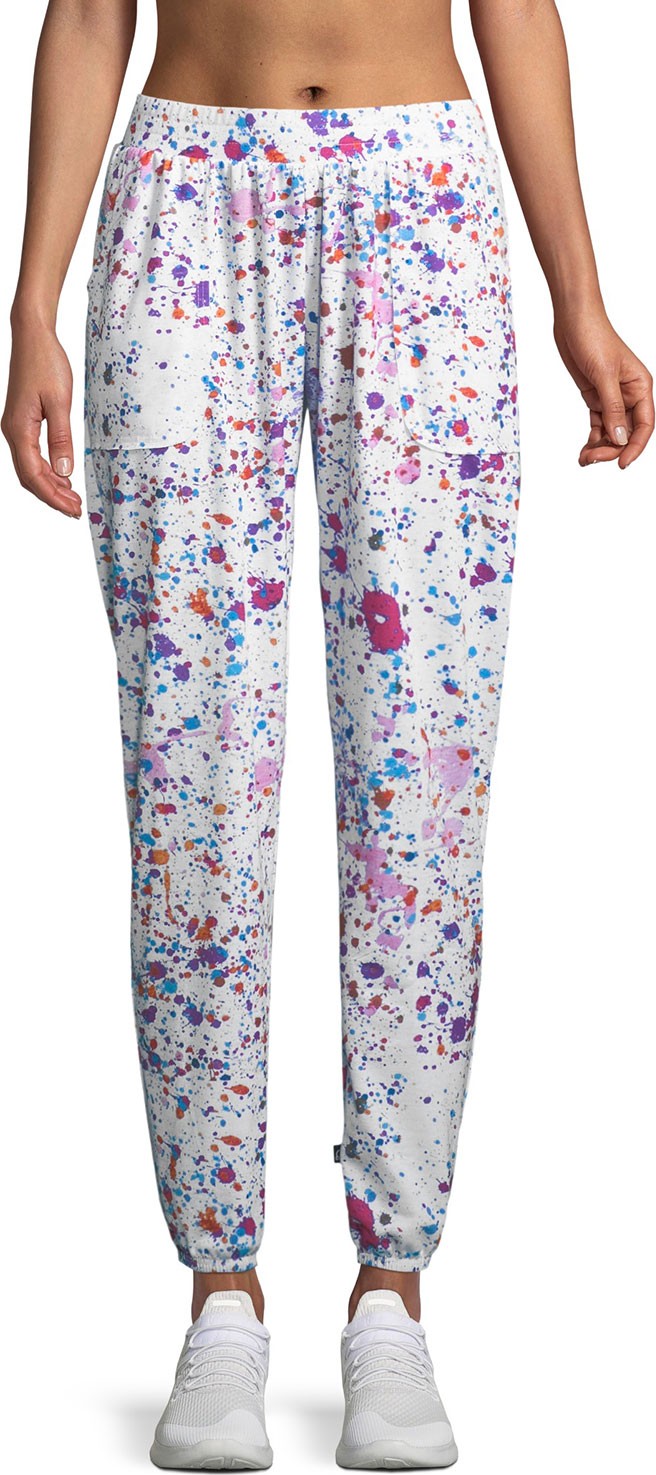 Terez Splatter-Print Terry Jogger Pants