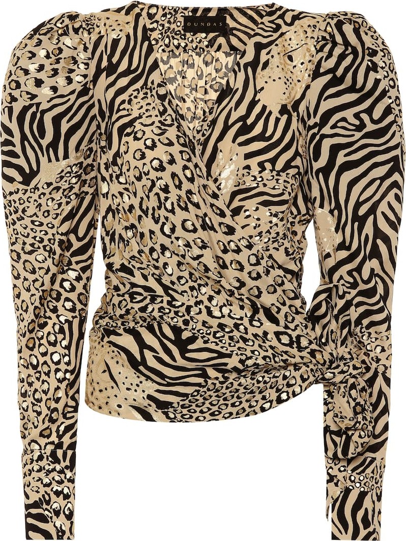 Dundas Leopard crêpe blouse