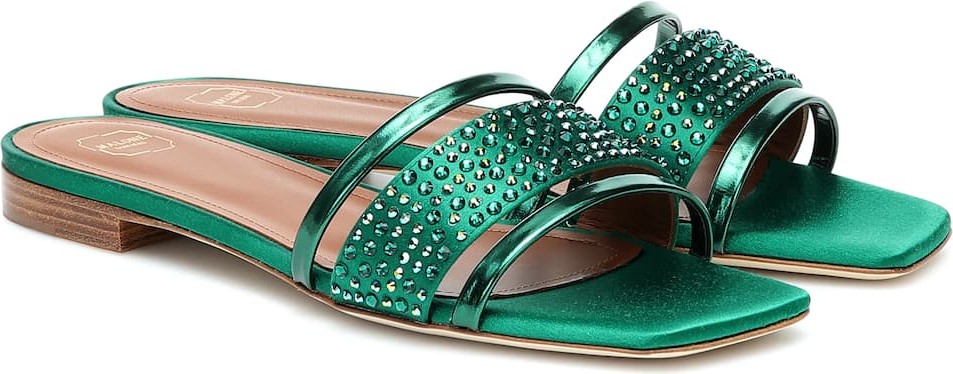 Malone Souliers Rosa satin and leather sandals