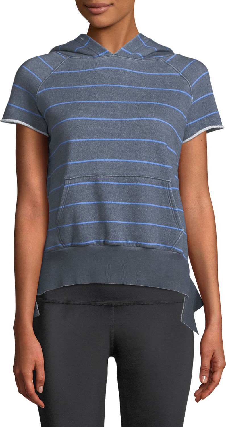 FOREO Striped Short-Sleeve Pullover Hoodie